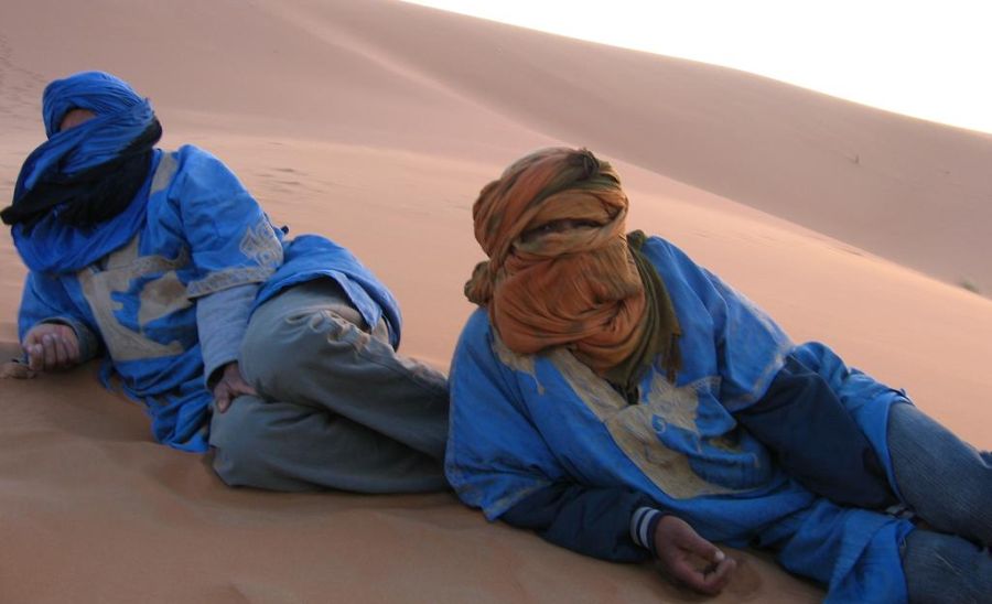 Moroccans in the desert