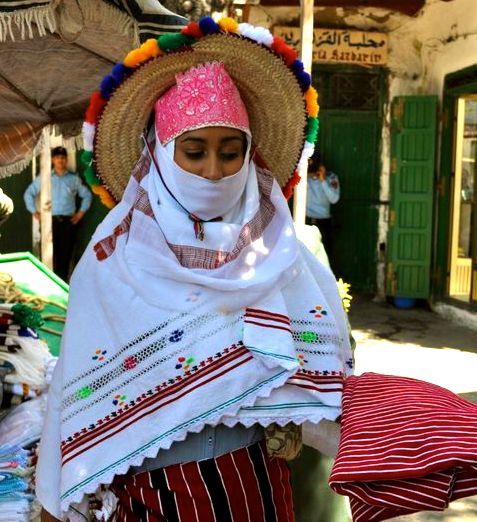 Bazaar in Tangiers in Morocco