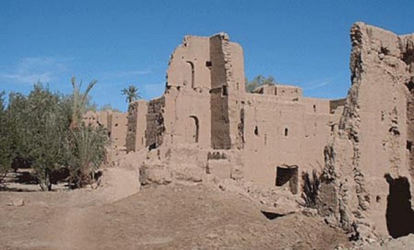 Ruined Kasbah at Skoura in the sub sahara