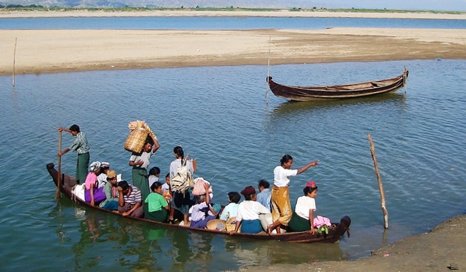 Foot Passenger Ferry Boat on Irrawaddy River at Bagan