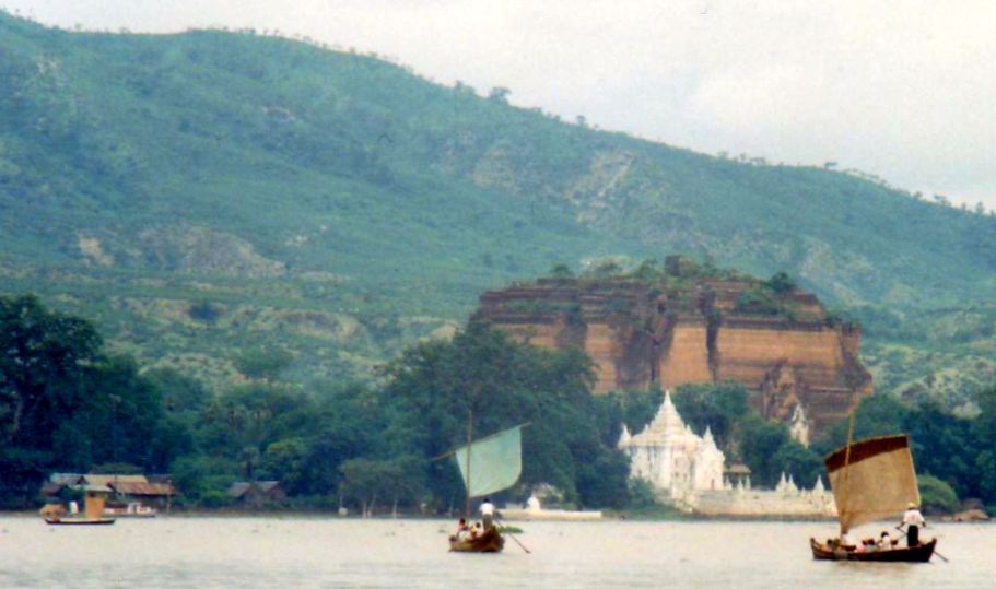 Mingun Paya from Irrawaddy River in northern Myanmar / Burma
