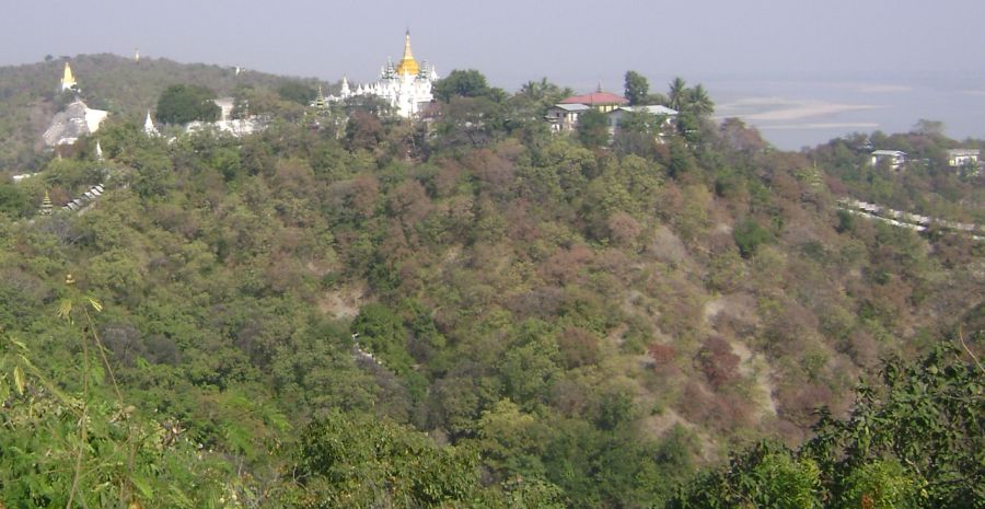 Temples on Sagaing Hill near Mandalay in northern Myanmar / Burma