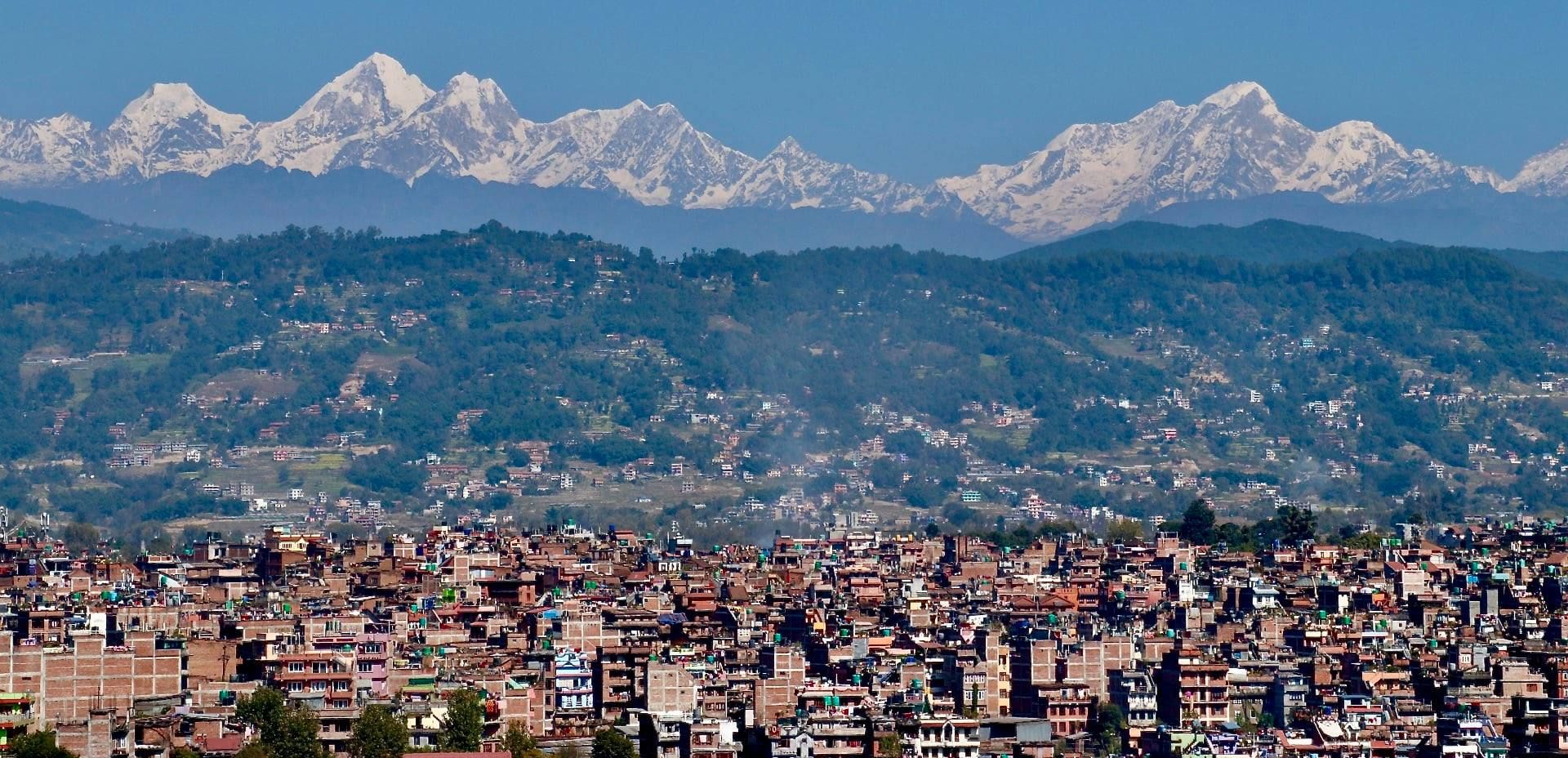 Jugal Himal beyond Bhaktapur in Kathmandu Valley