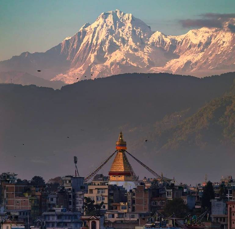 Jugal Himal from Swayambunath ( the "Monkey Temple" ) in Kathmandu