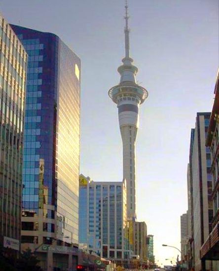 Sky Tower in Aukland on North Island of New Zealand