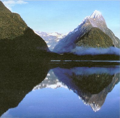 Mitre Peak in Milford Sound in South Island of New Zealand