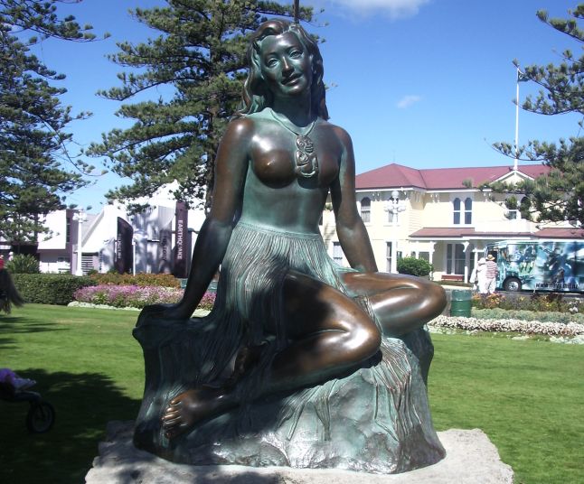 "Pania Of The Reef" Statue in Napier in North Island of New Zealand