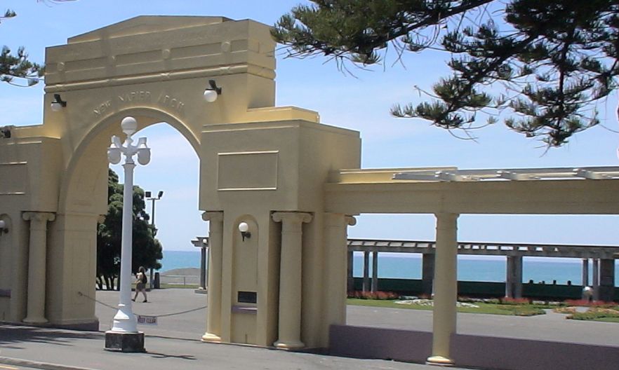 Seafront Arch in Napier on North Island of New Zealand