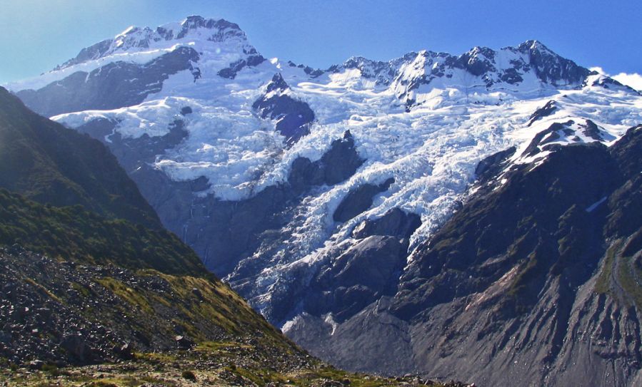 Mount Sefton and Mueller Glacier in the Southern Alps