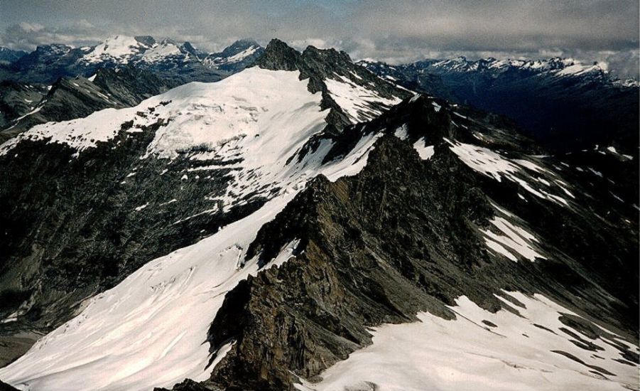 View of Southern Alps on ascent of Mt. Tyndall
