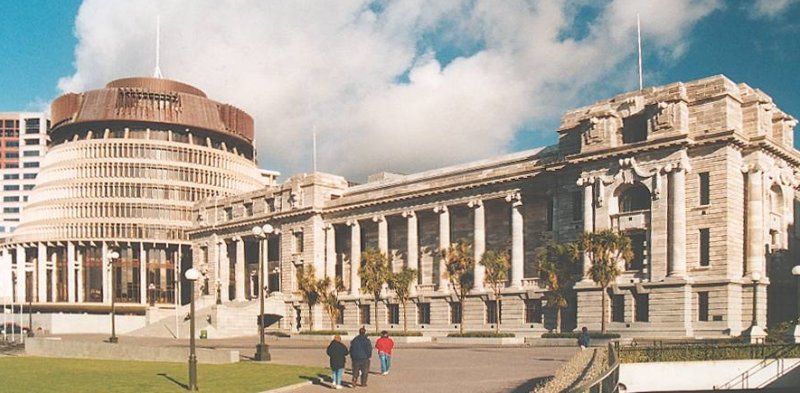 Parliament Buildings in Wellington on North Island of New Zealand