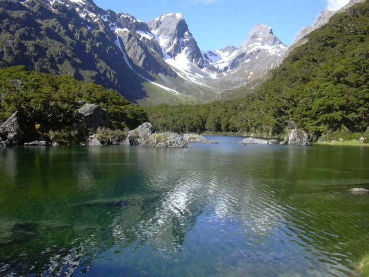 Lake Mackenzie in Mount Aspiring National Park in the South Island of New Zealand