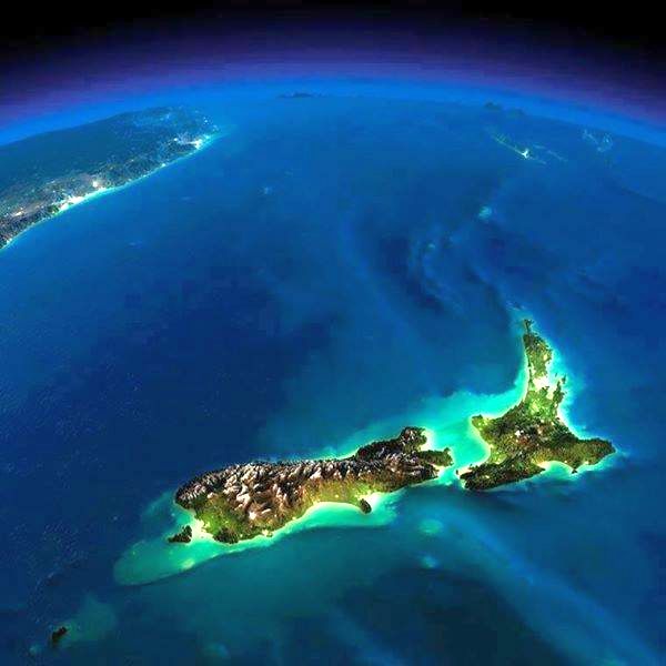 Satellite view of New Zealand