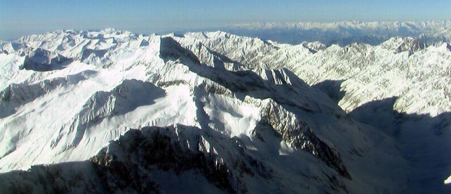 Aerial view of Peaks in the Hindu Kush Region of Pakistan
