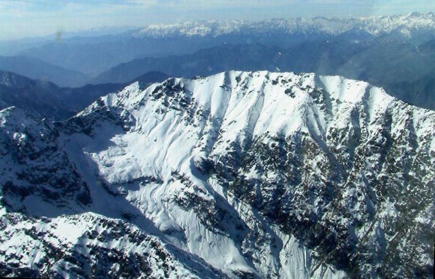 Aerial view of Peaks in the Hindu Kush Region of Pakistan