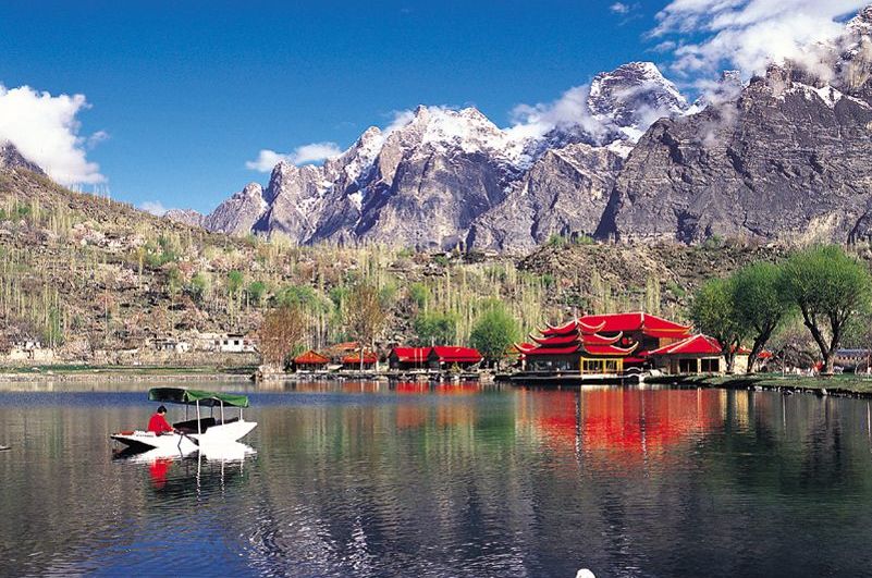 Lake in the Hunza Valley in the Karakorum Mountains of Pakistan