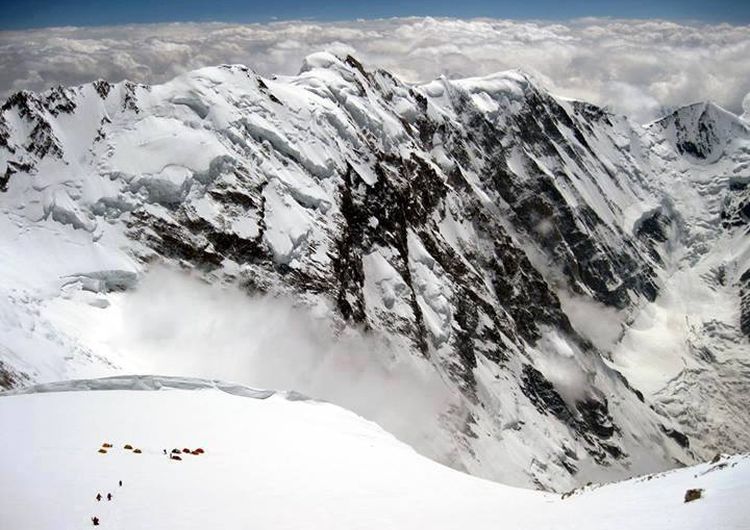 Camp IV on the Diamir Face of Nanga Parbat - the World's ninth highest mountain in the Pakistan Karakorum