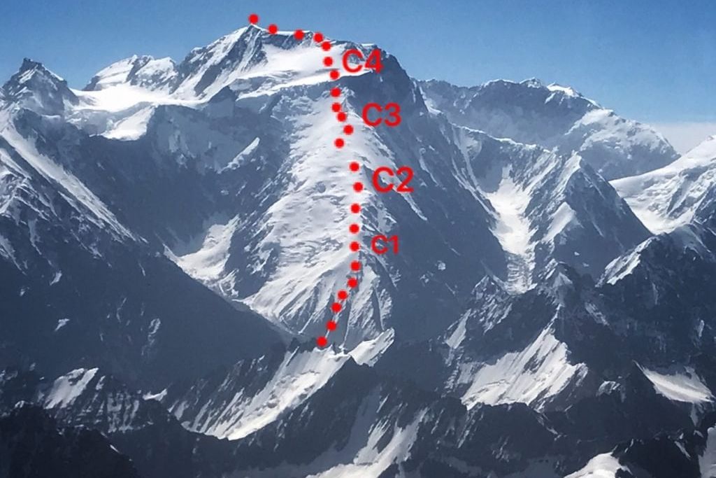 The Seven Thousanders - Ascent route on Noshaq ( 7492m ) in the Hindu Kush Mountains of Pakistan