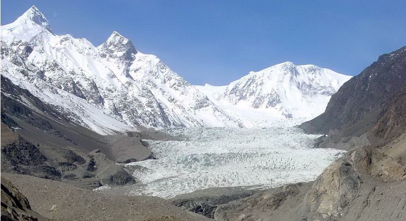 The Seven Thousanders - Passu Glacier and Passu Sar ( 7478m ) in the Karakorum Mountains of Pakistan