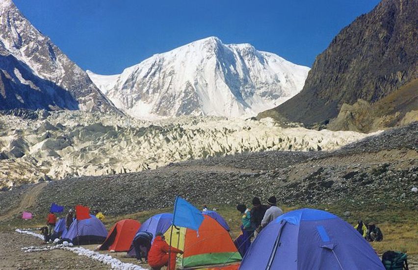The Seven Thousanders - Passu Glacier and Passu Sar ( 7478m ) in the Karakorum Mountains of Pakistan