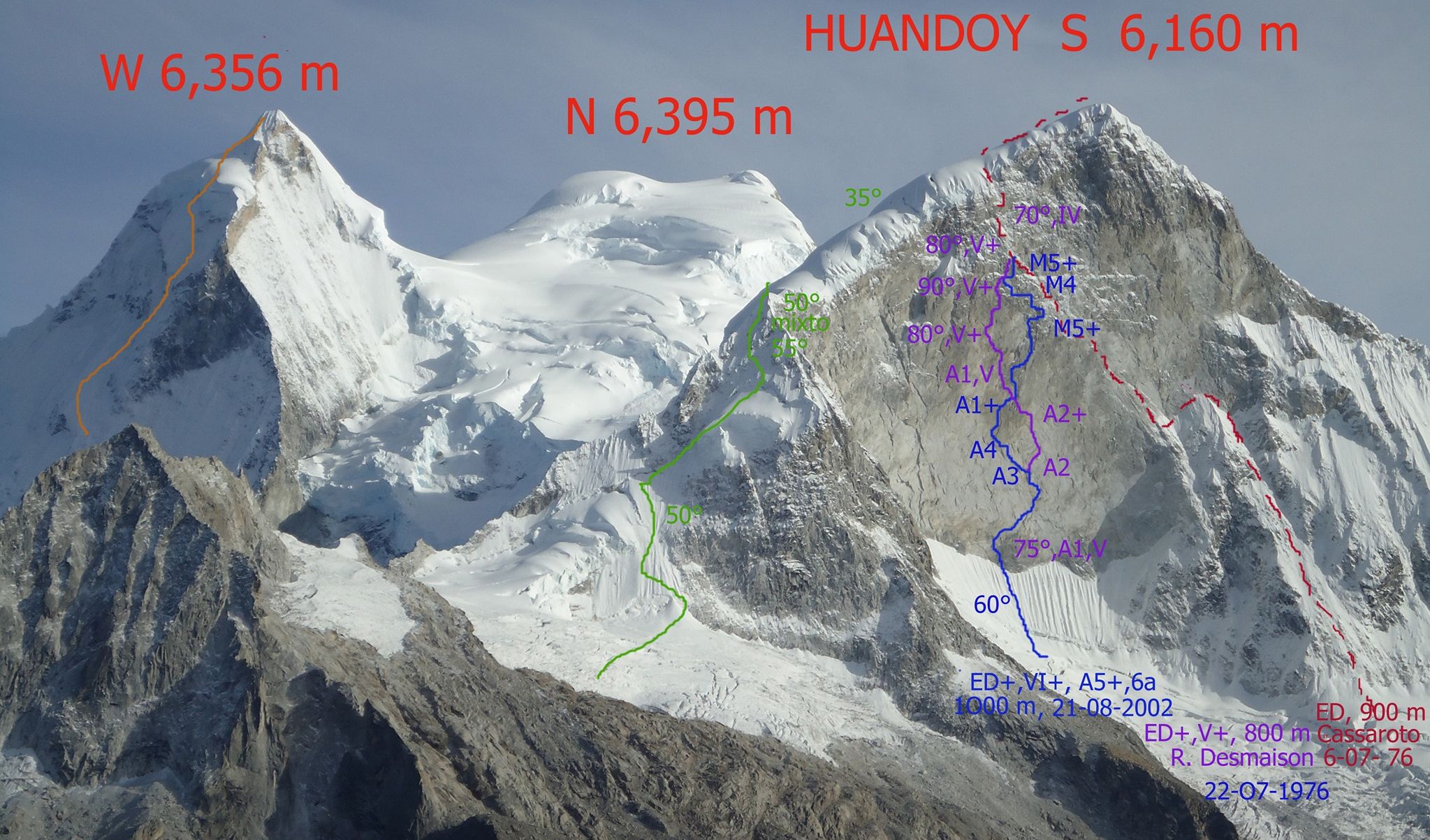 Huandoy in the Cordillera Blanca of the Andes of Peru