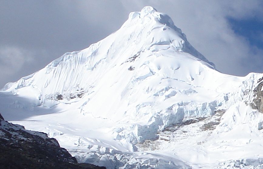 Tocllaraju, 6035 metres in the Cordillera Blanca of the Peru Andes