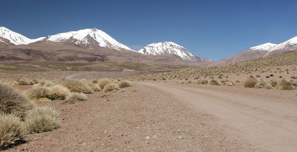 Mountain scenery in the altiplano of the Andes of Peru