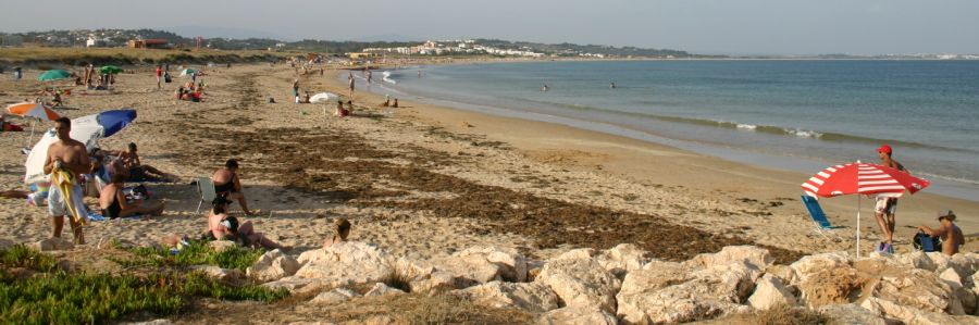 Meia Praia at Lagos in The Algarve in Southern Portugal