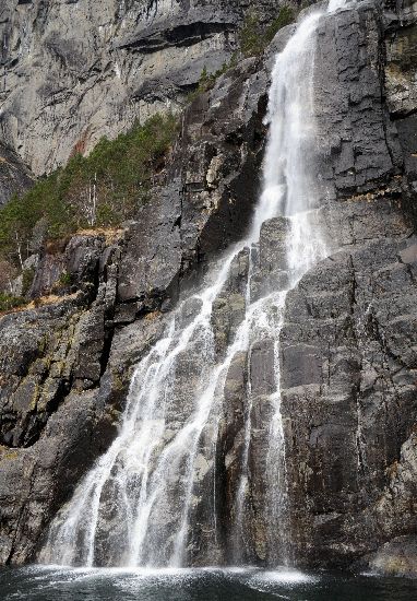 Waterfall in Lysefjord in Norway