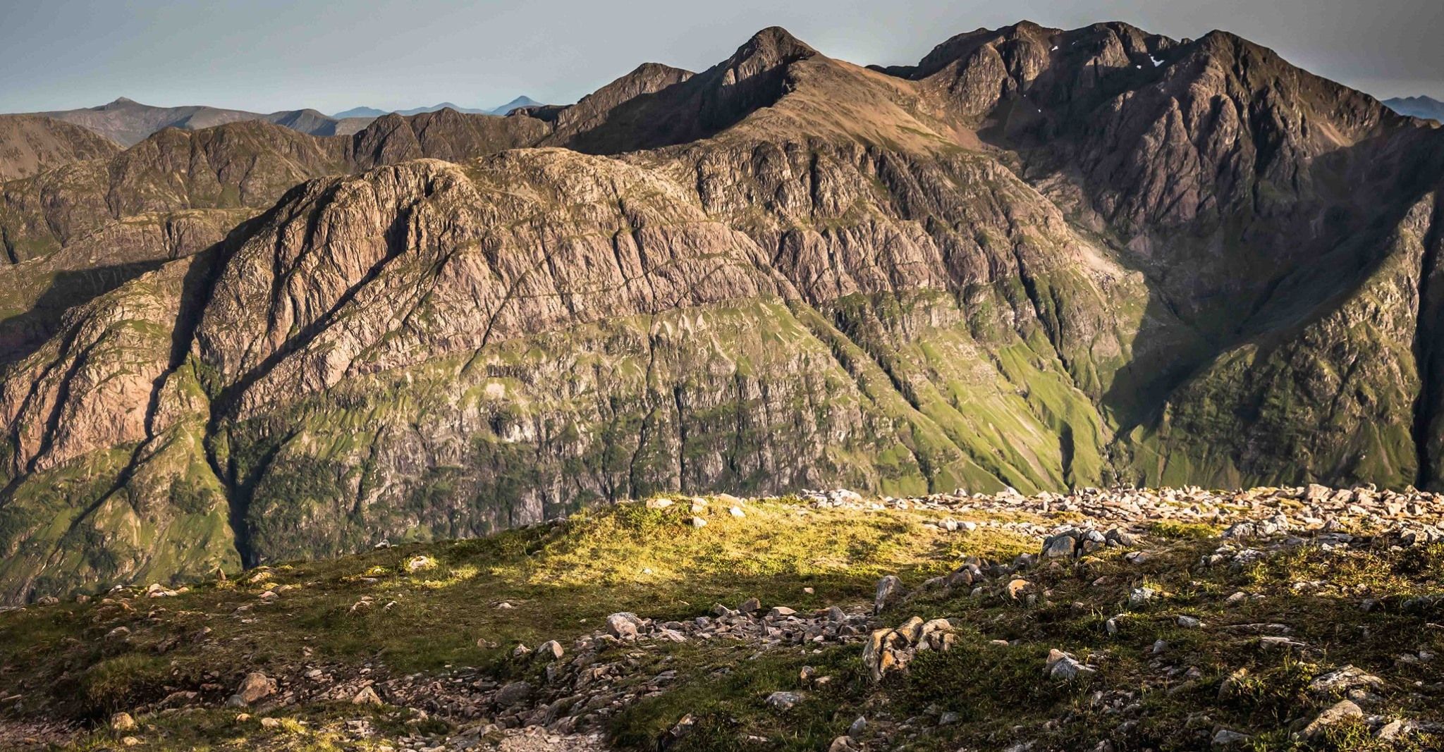 Bidean Nam Bian from Aonach Eagach Ridge in Glencoe in the Highlands of Scotland