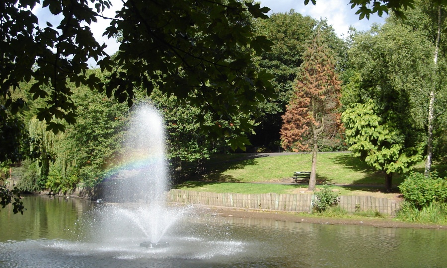 Water Fountain in Duck Pond in Alexandra Park