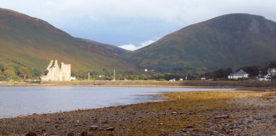 Lochranza Bay and Castle on the Island of Arran in the Firth of Clyde off the West Coast of Scotland