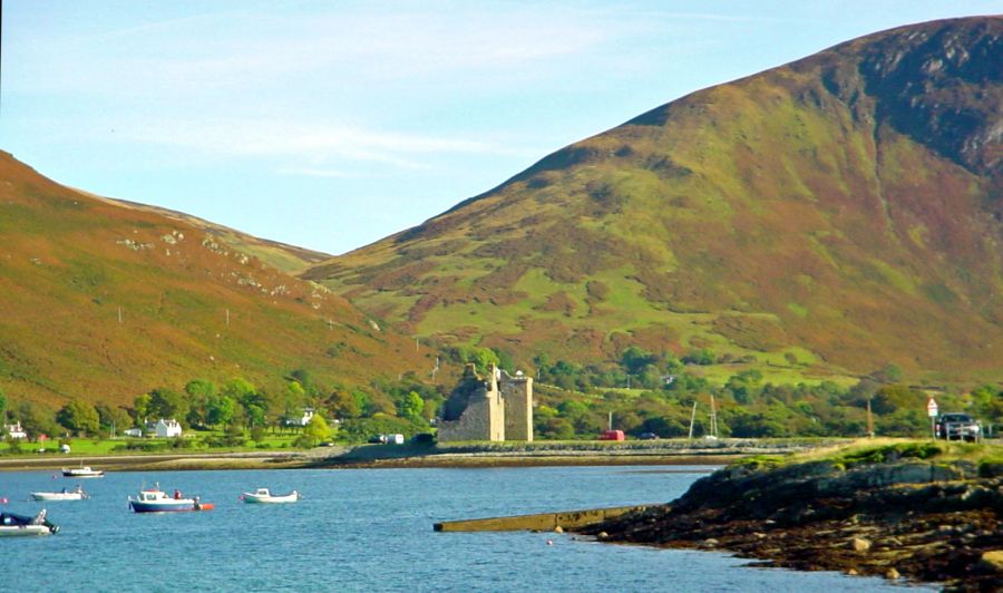 Lochranza Bay and Castle on the Isle of Arran