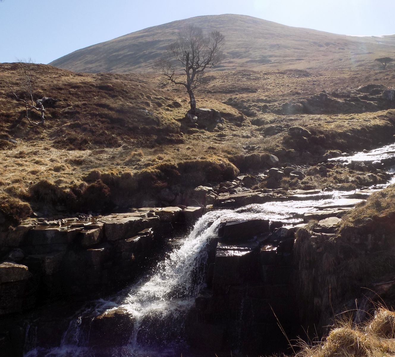 Waterfall in the Allt Coire an Lochain on ascent to Beinn a'Chreachain