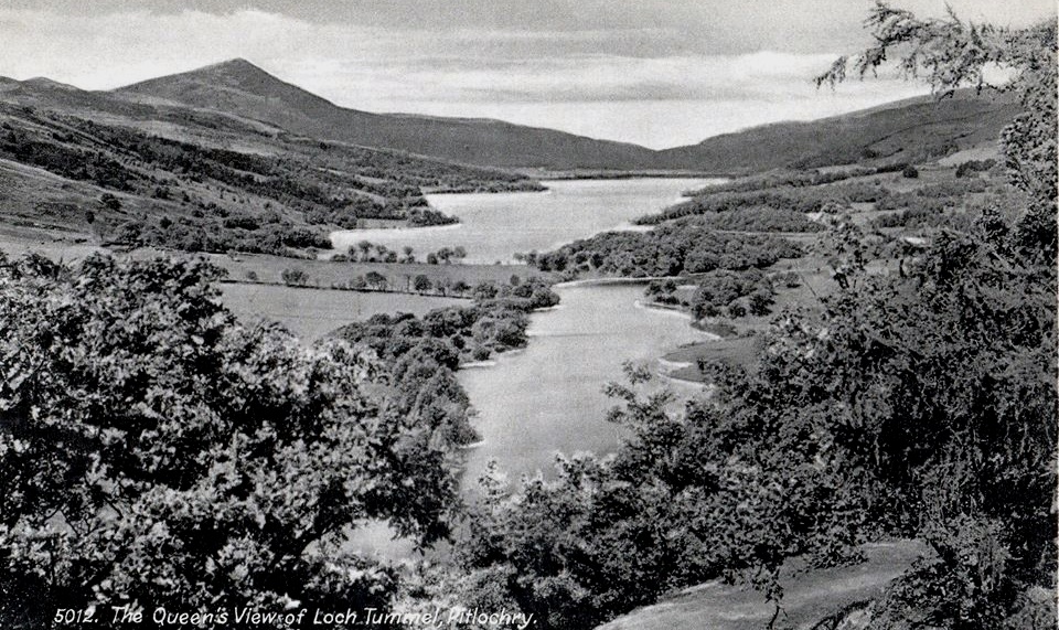 Queen's View - Loch Tummel and Schiehallion - old postcard