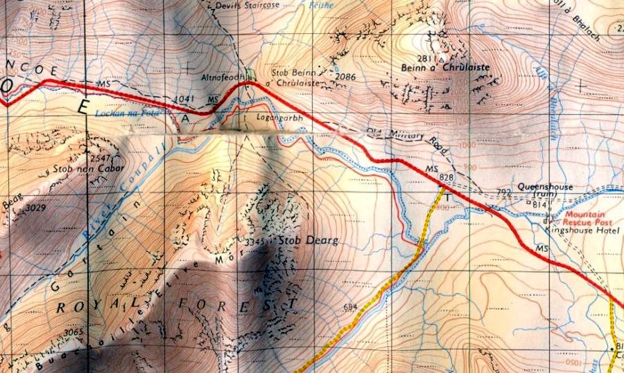 Map of Beinn a Chrulaiste in Glencoe
