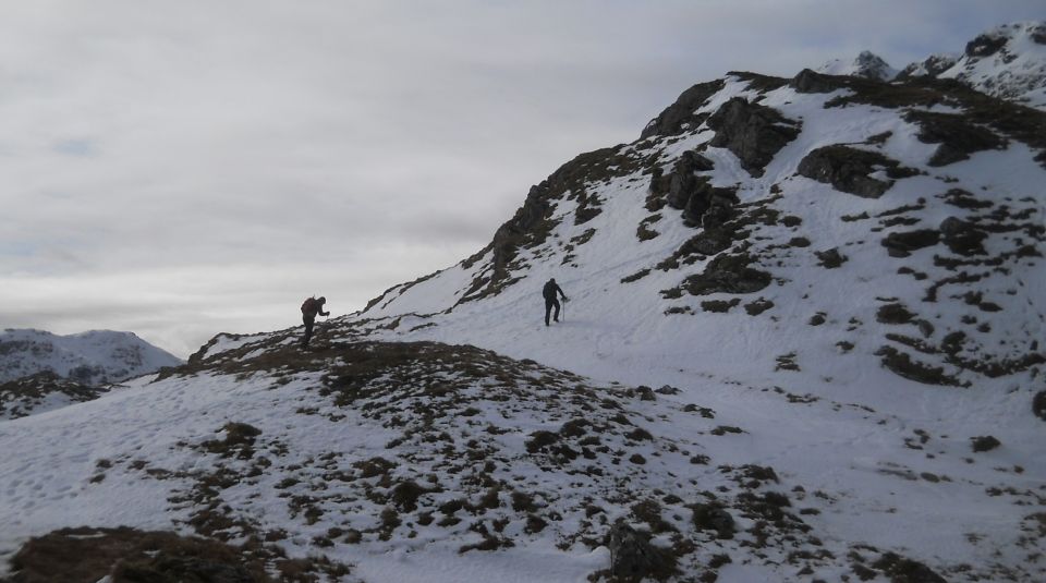 Ascending ridge of Beinn an Lochain in the Southern Highlands of Scotland