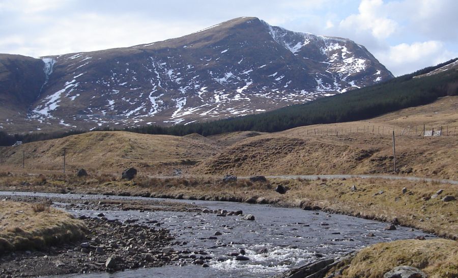 Beinn Chuirn ( 2887ft, 880m - a Corbett ) from River Cononish