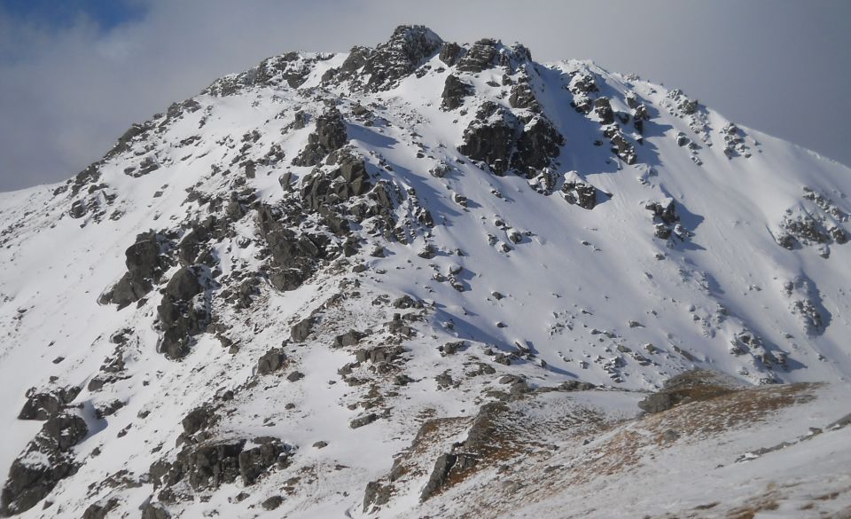Beinn Narnain summit slopes in winter