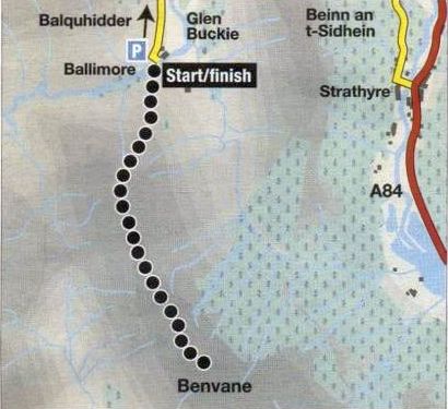 Route Map for Ben Vane