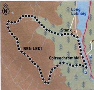 Route Map for Ben Ledi