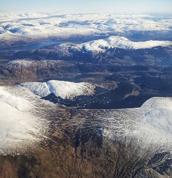 Aerial view of Ben Lomond and Loch Lomond
