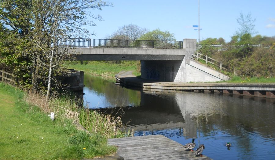 Road bridge over the Forth and Clyde Canal on the outskirts of Bishopbriggs