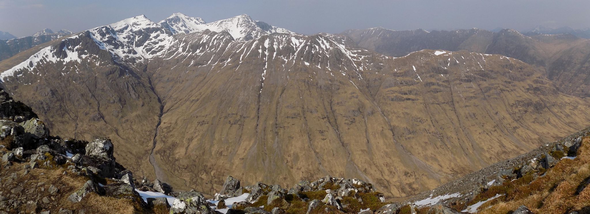 Stob Coire Sgreamhach, Bidean nam Bian and  Stob Coire nan Lochan above Beinn Fhada from Buachaille Etive Beag