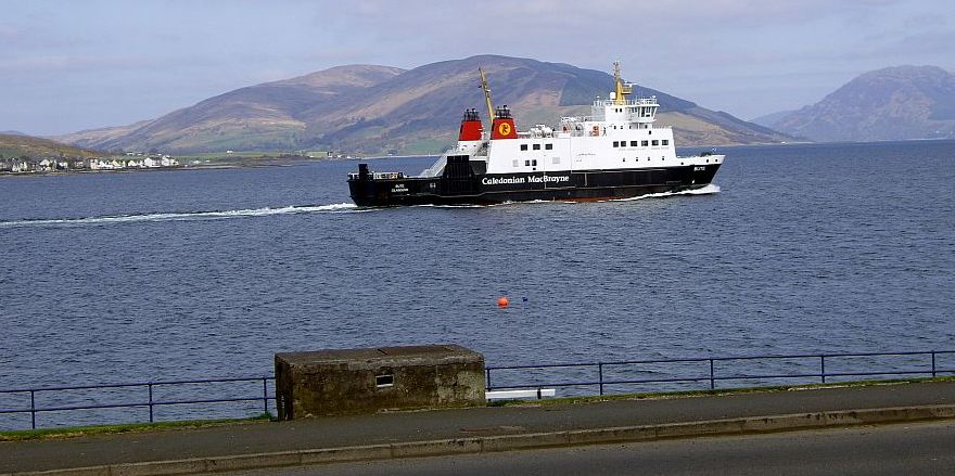 Ferry in the Kyles of Bute in the Firth of Clyde