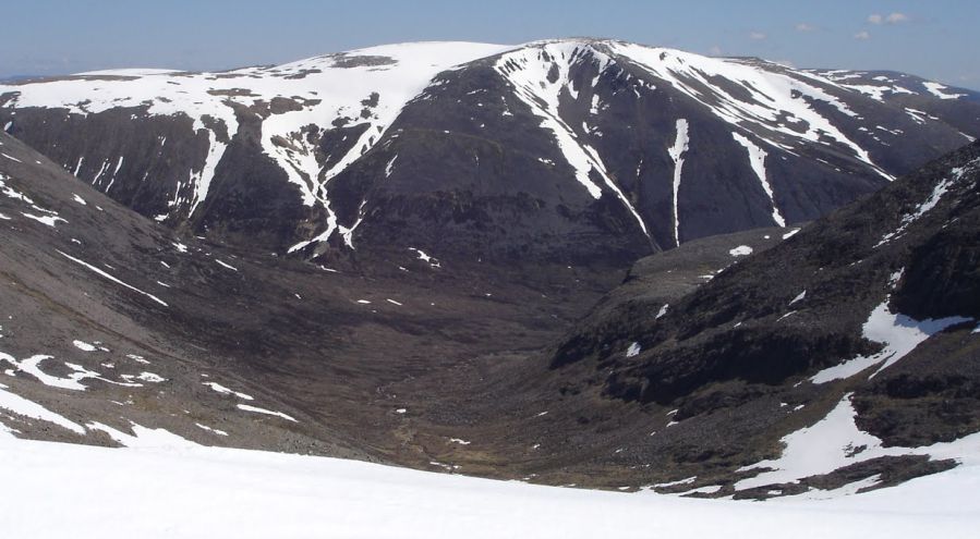 Ben Macdui from Braeriach in the Cairngorm Mountains of Scotland