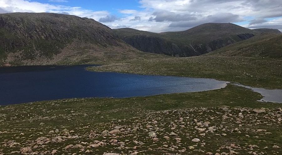 Loch Etchachan in the Cairngorm Mountains of Scotland