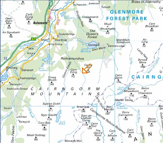 Map of the Cairngorms Massif