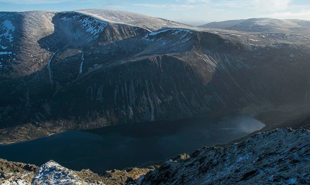 Loch Einich and the Cairngorms Plateau from Sgor Gaoth