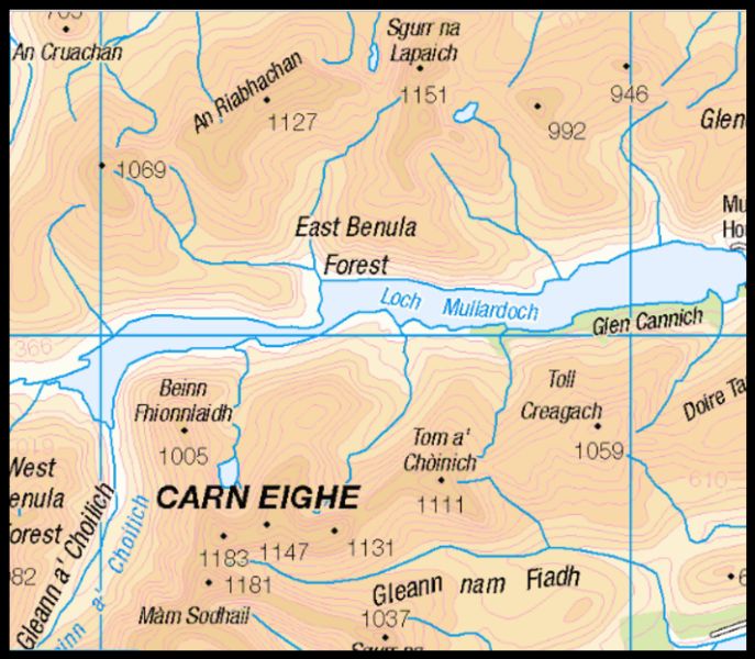 Map of Carn Eighe